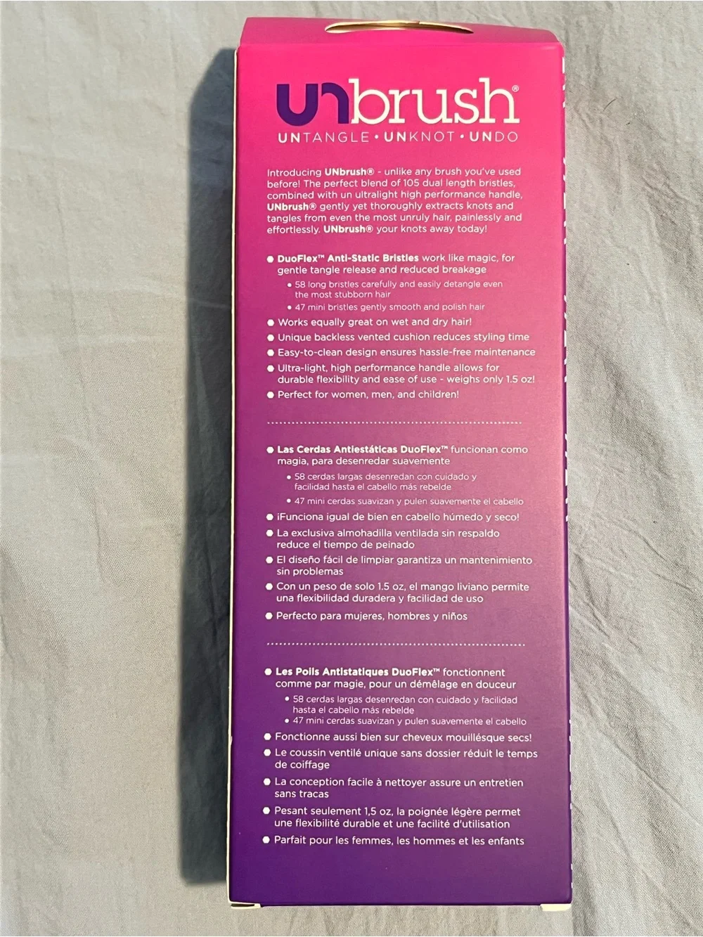 Neon Pink Burst UNbrush Detangling Brush NWT